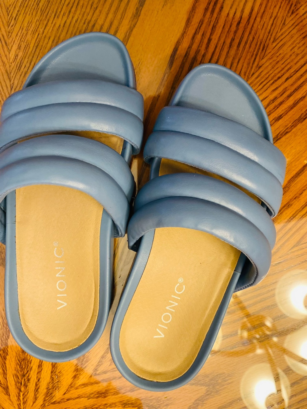 Vionic Blue Triple-Padded Slide Sandals